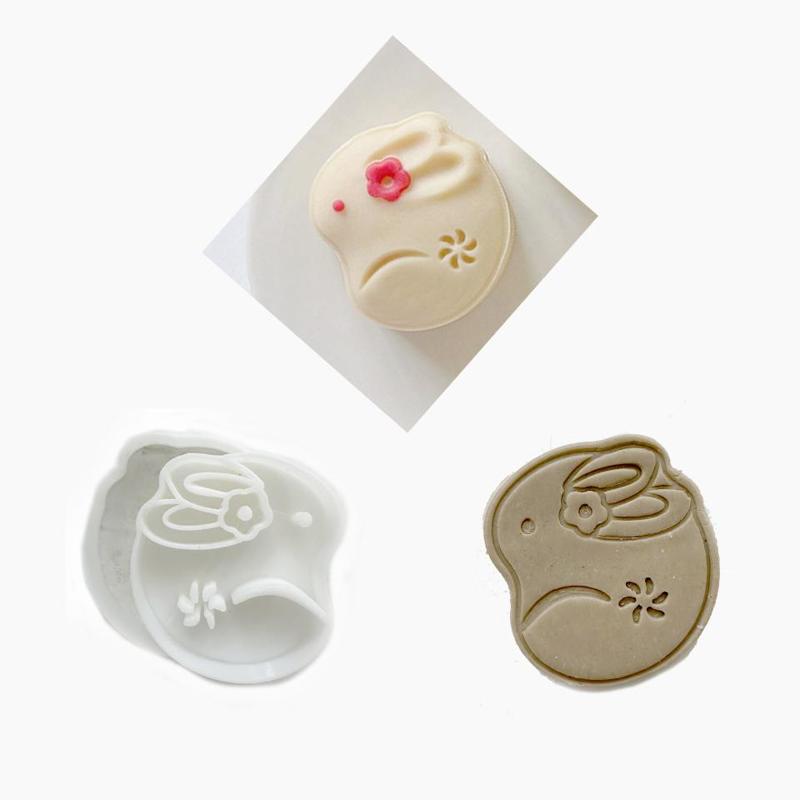 CNY CHINESE NEW YEAR- round bunny 3 COOKIE CUTTER STAMP
