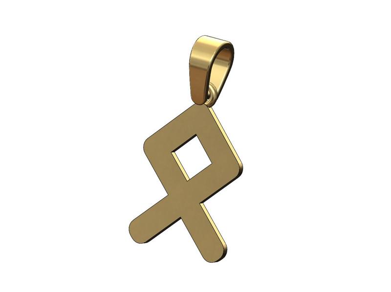 Othala viking runes initials alphabet pendant charm bail 3D print model