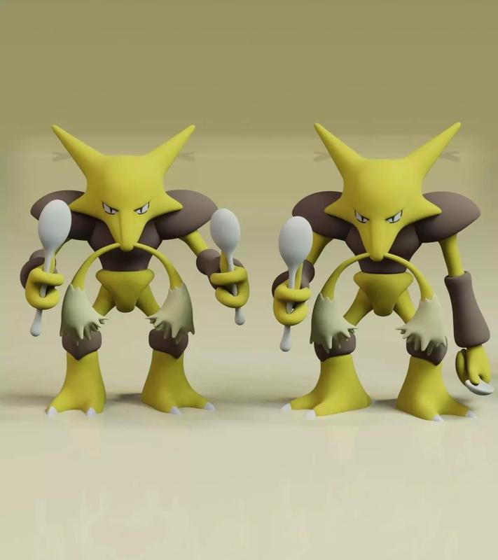 Alakazam Pokemon Fanart 2 Poses