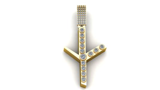 GOLDEN CROSS STYLE PENDANT 3D PRINTABLE MODEL