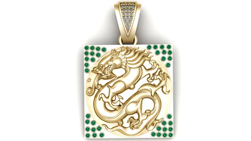 CHINESE DRAGON CHARM PENDANT 3D PRINTABLE MODEL
