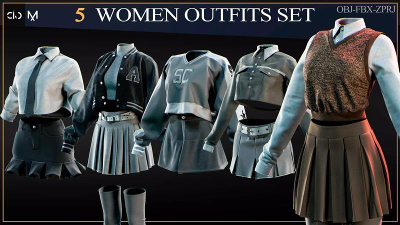 5 Woman Outfits Set