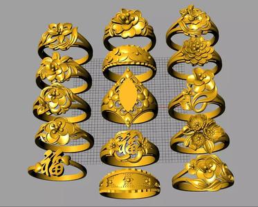 Combo 15 24k rings 3D