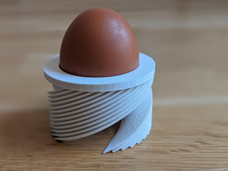 Spiral egg cup