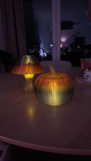 Pumpkin sweets bowl and mushroom vase