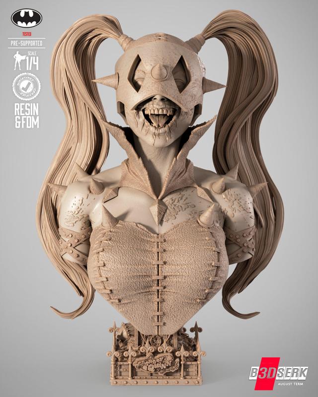 B3DSERK HARLEY QUINN WHO LAUGHTS PORTRAIT BUST READY FOR PRINTING