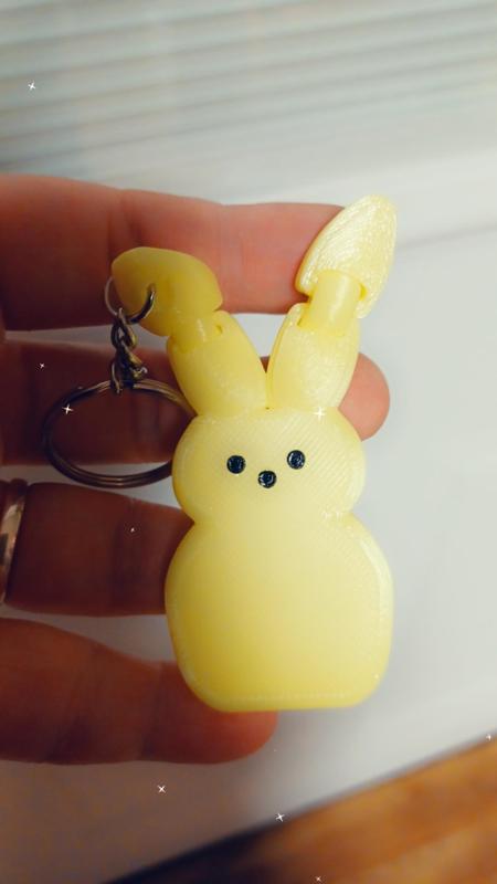 Peep Bunny Keychain / Easter fidget / flexi bunny ears