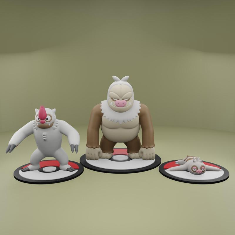 Pokemon No. 287-289 Slakoth, Vigoroth, Slaking