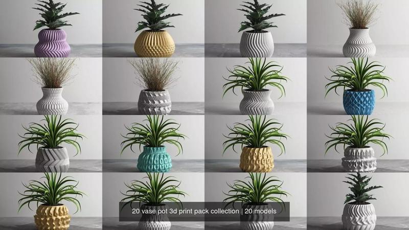 20 vase pot 3d print pack collection