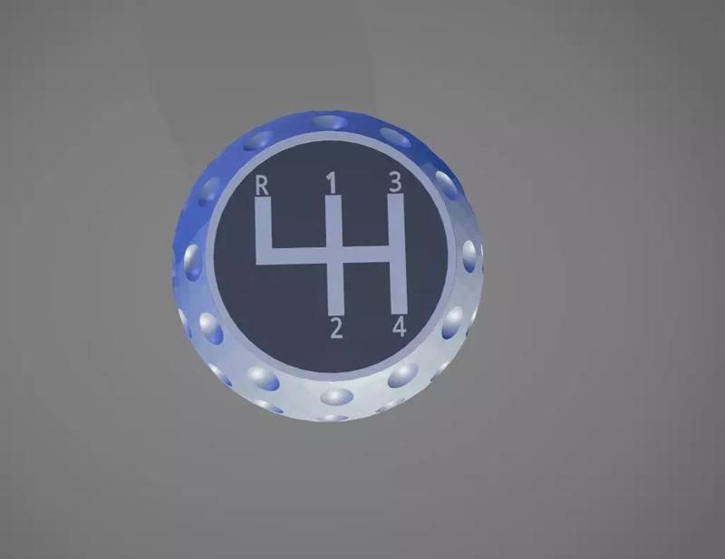 Universal 3D Printable Golf Ball Style  4Spd Gear Knob