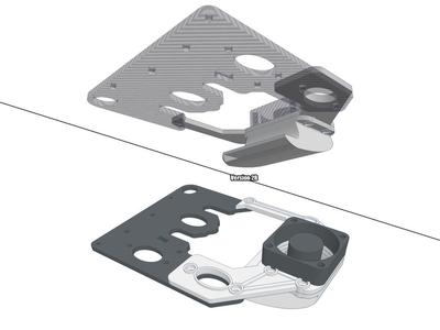 Dual E3D V6 MK8 part fan mount