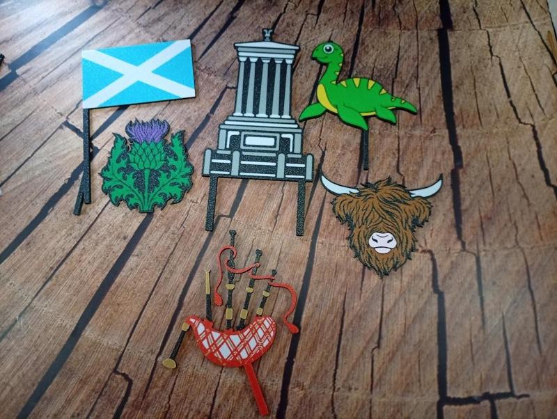 🏴✨ Scottish Cake Topper Set – Scotland Symbols Decoration ✨🏴