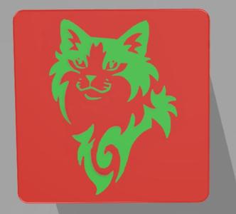 Chinese nesting box with cat head