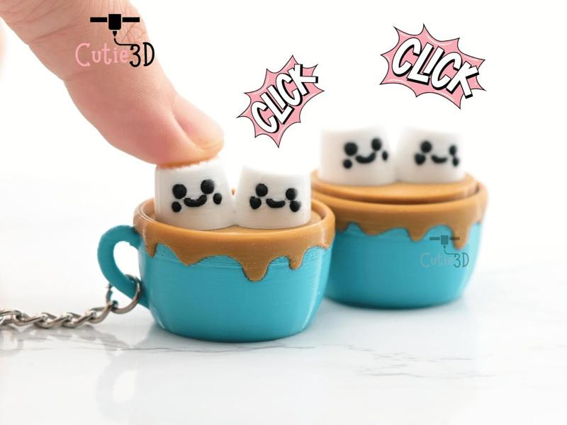 Cutie3D Twisty Keycap Fidget Clicker Chocolate Marshmallow Cup