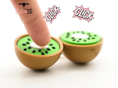 Cutie3D Kiwi Slice For Fruit Lovers Keycap Fidget Clicker Keychain - Cute Backpack Keychain