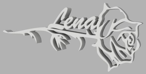 First name Lena on a rose stem