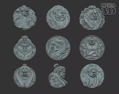 Sumo Wrestler basrelief Pack 240802 3D Model Collection