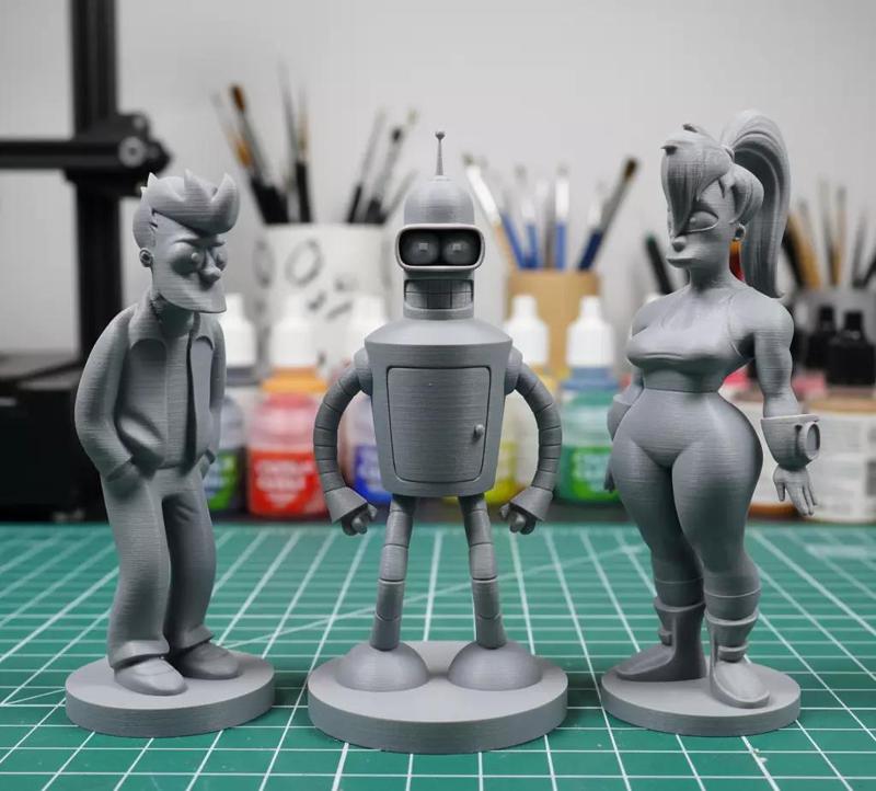 Futurama Set - Fry -Bender - Leela - STL Files with Presupports