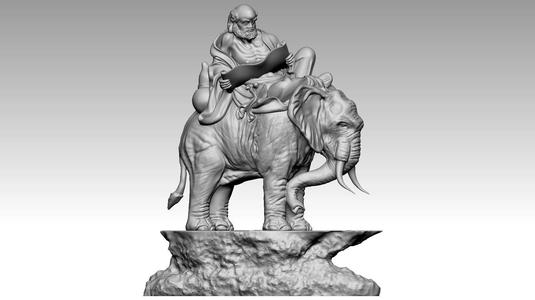 Arhat riding elephant