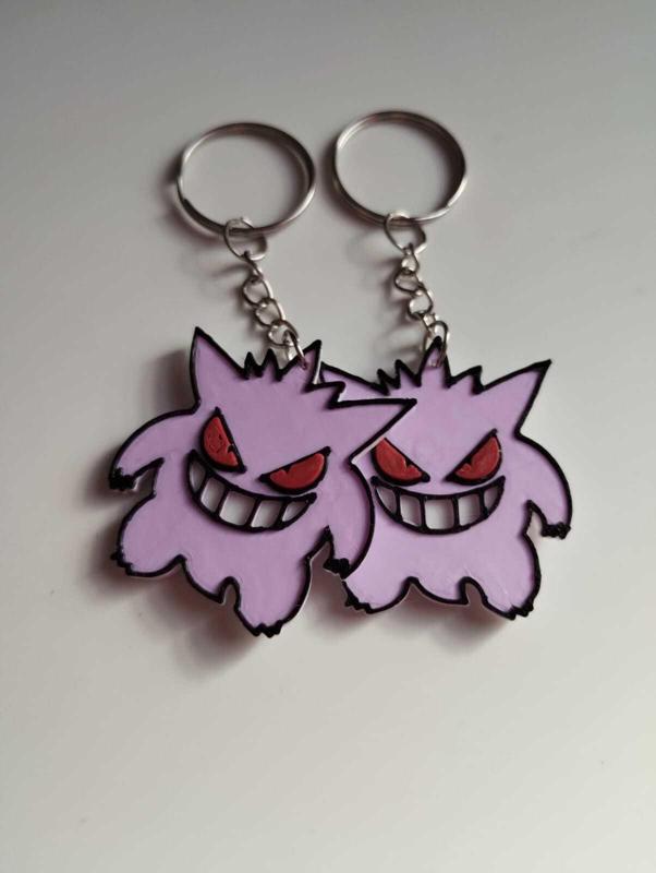Printable pokemon Gengar pokemon keychain with layered color change