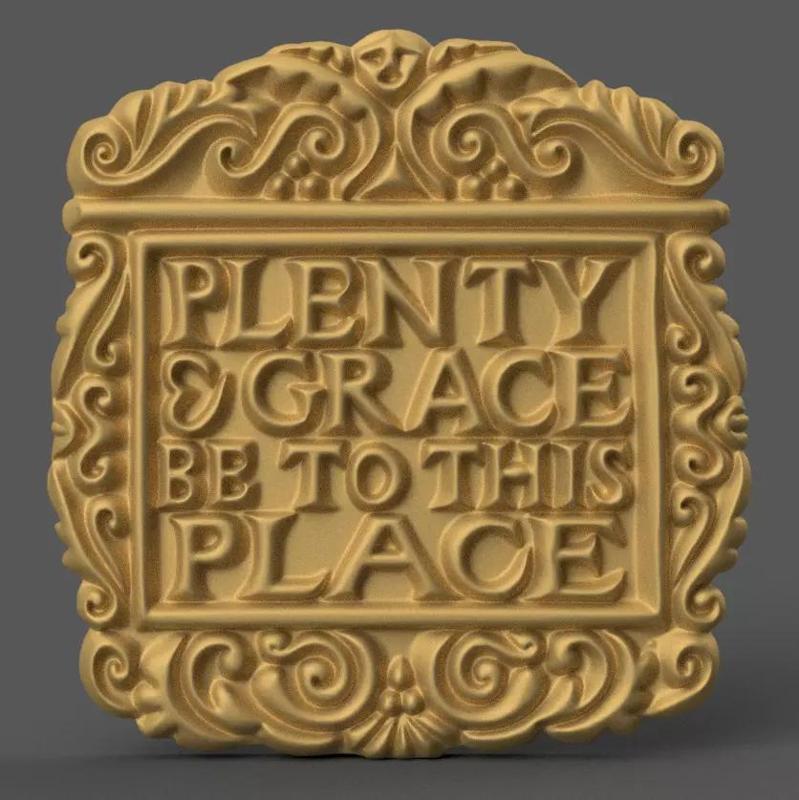 Plenty of Grace Wall Sign STL File for Home Decor