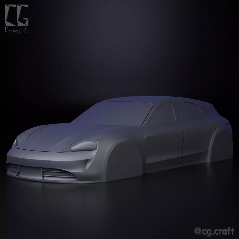 Porsche Taycan Sport Turismo simplified decorative model
