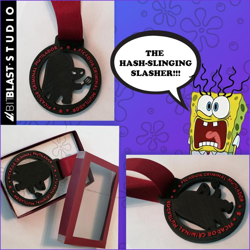 Spongebob "Hash-Slinging Slasher" Medal (English & Spanish versions)