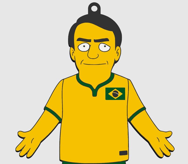 Keychain Jair Messias Bolsonaro President Brazil Simpsons Parody