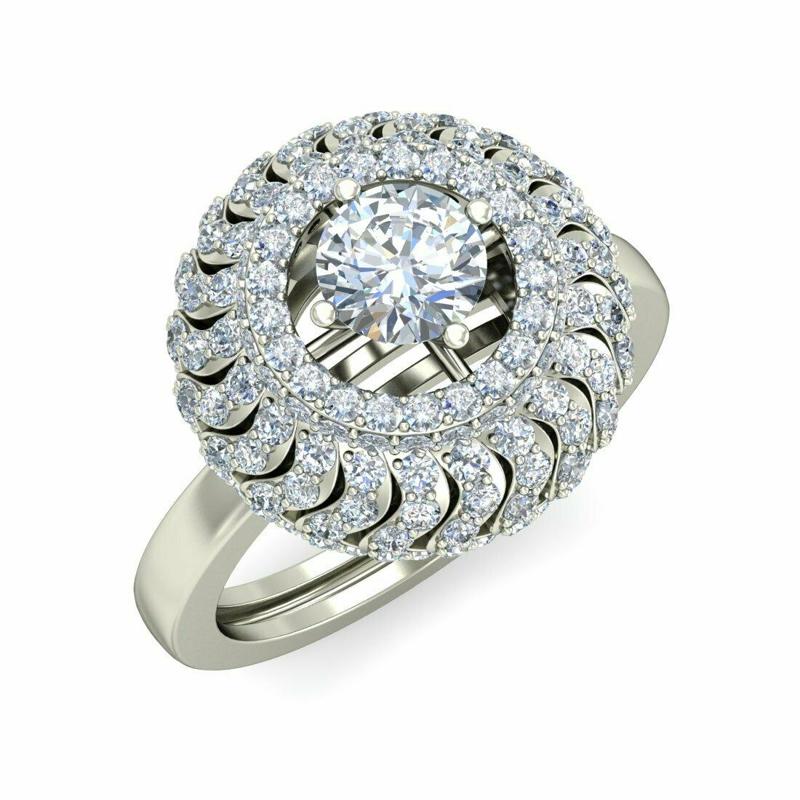 Solitaire Ring 3dm stl render 4view and detail images