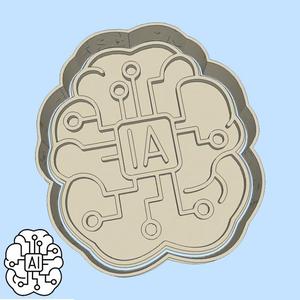 Science and technology cookie cutters - ai brains (style 1)