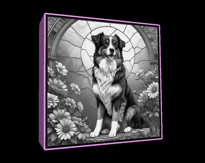 Lightbox Miniature American Shepherd lithophane