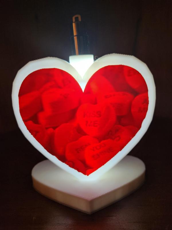 valentine lighted heart lithophane