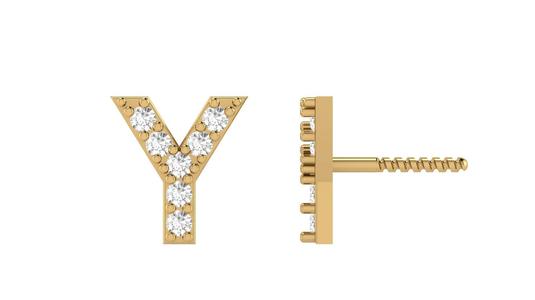 Y Letter Alphabets Studs Earrings
