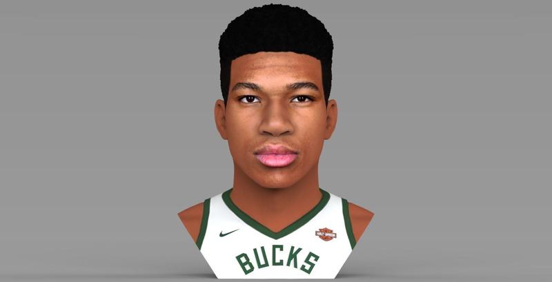 Giannis Antetokounmpo bust for full color 3D printing