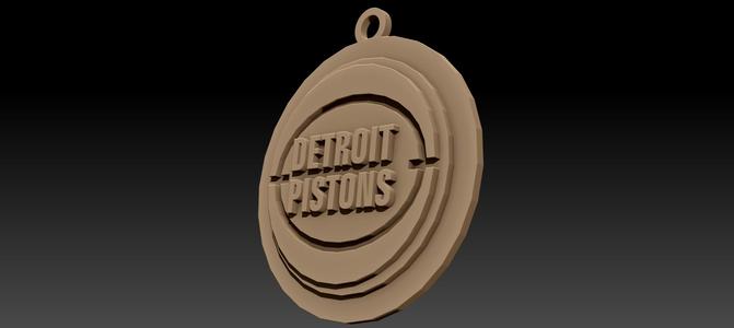 NBA Detroit Pistons Keychan Badge Printable and Renderable