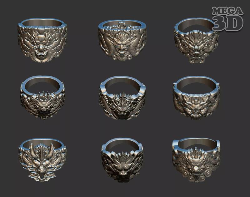 Dragon Ring Pack 241116 3D Model Collection