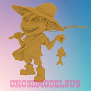 Fisherman 3D MODEL STL FILE FOR CNC ROUTER LASER