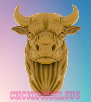 Bull Head 3 3D MODEL STL FILE FOR CNC ROUTER LASER