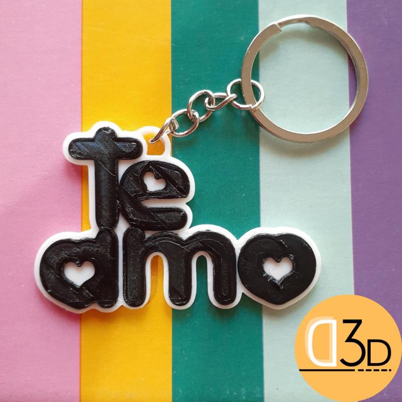 I love you - bicolor key chain