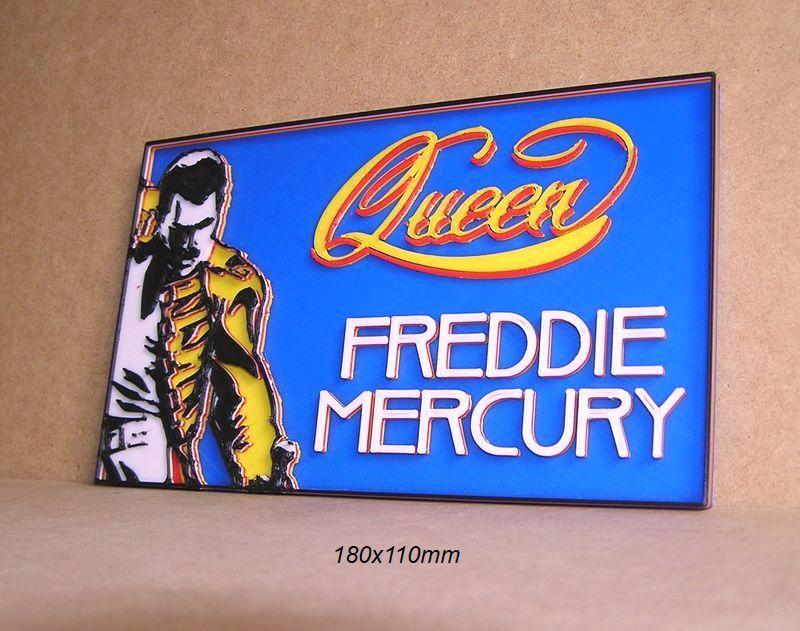 Ferddie, Mercury, singer, soloist, band, Queen, poster, sign, sign, logo, print3d, collection