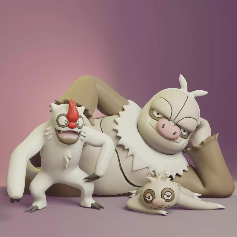 Pokemon - Slakoth Vigoroth and Slaking