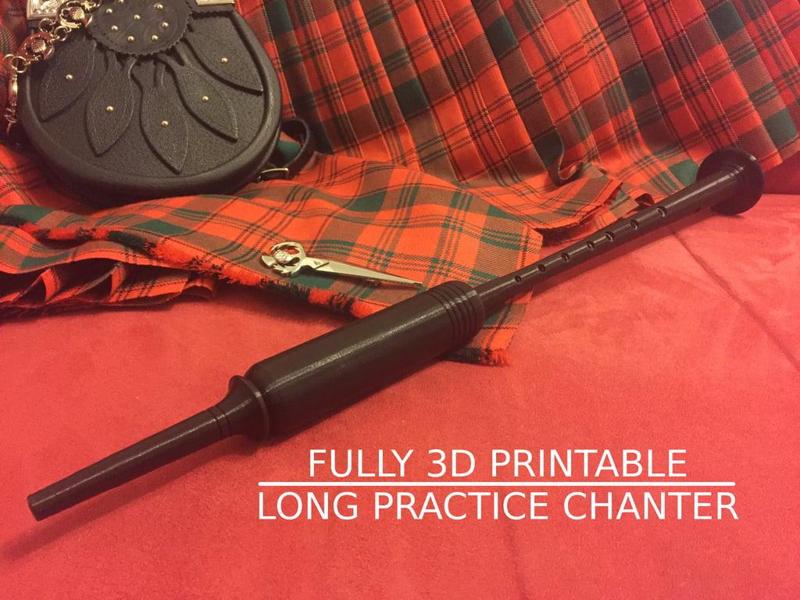 Long Practice Chanter (fully printable) for Highland Bagpipe