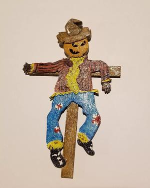 Scarecrow wooden cross with