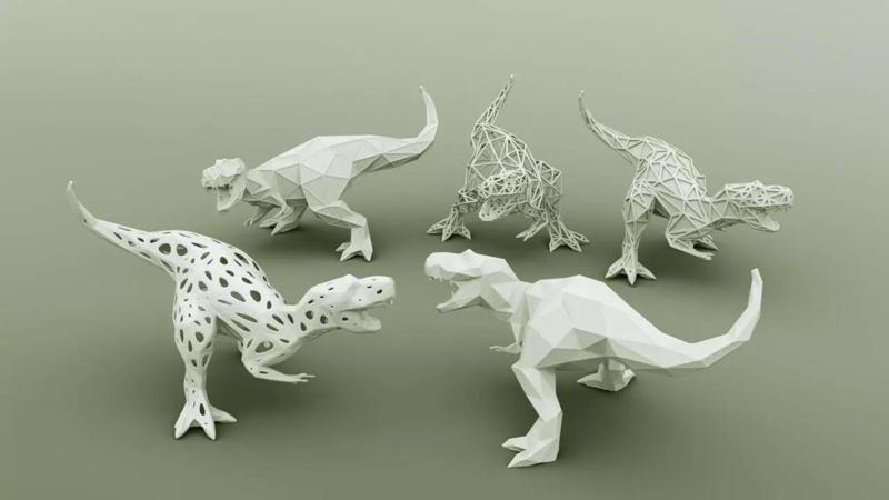 3D PRINTED MODEL T-REX-5-PATTERN-DESIGN