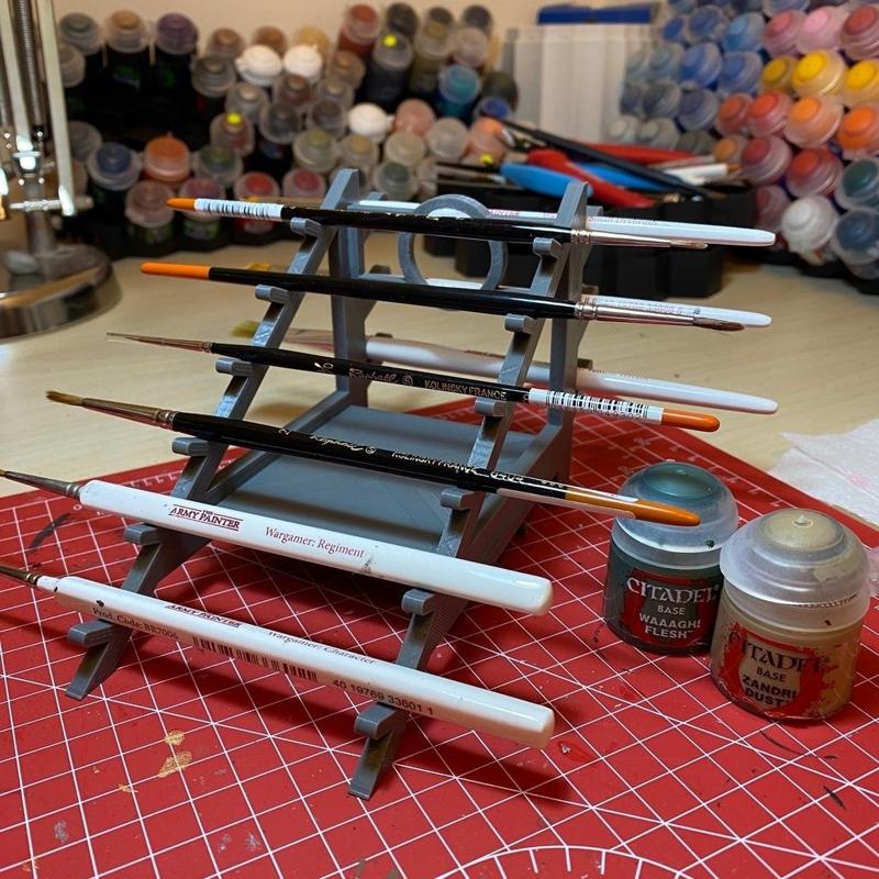 Sloped Paintbrush Rack