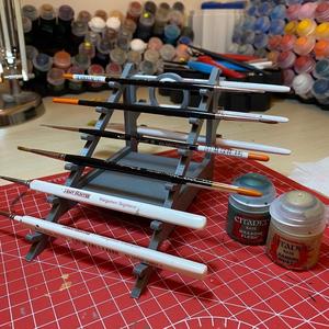 Sloped Paintbrush Rack