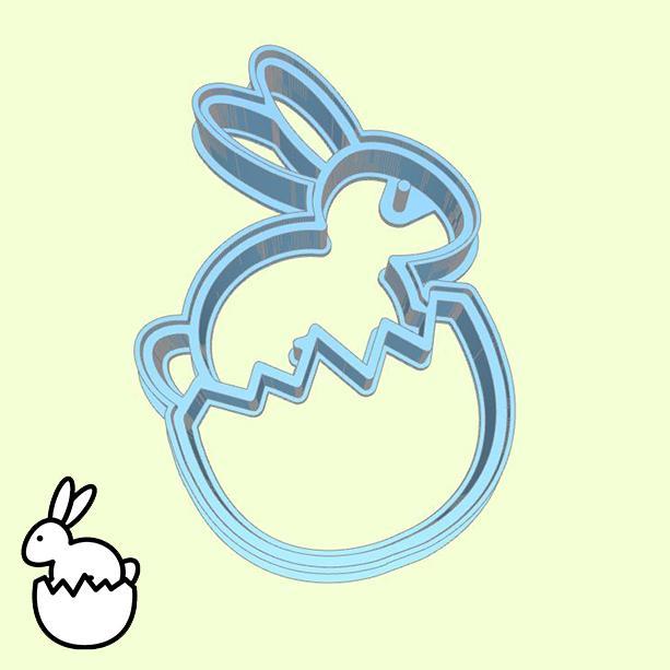 Easter (pascha) cookie cutters - egg (bunny) (style 2)