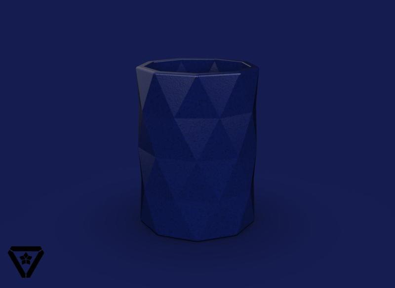 68. Facet Origami Geometric Bonsai Pot - V11 - Hanabi (Inches)