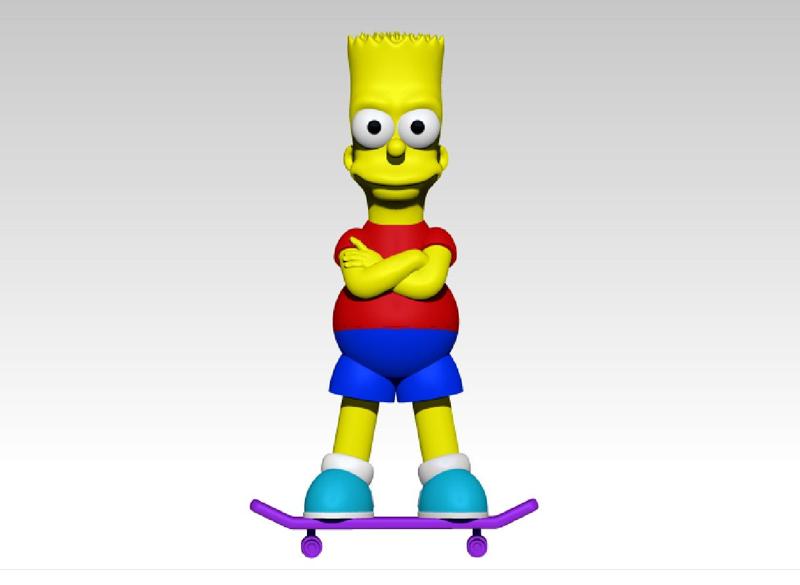 BART SIMPSON ON SKATEBOARD - BART MAN - BART SKATER