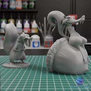 Scrat and  Scratte  3D Models Presupported STL Files Ice Age